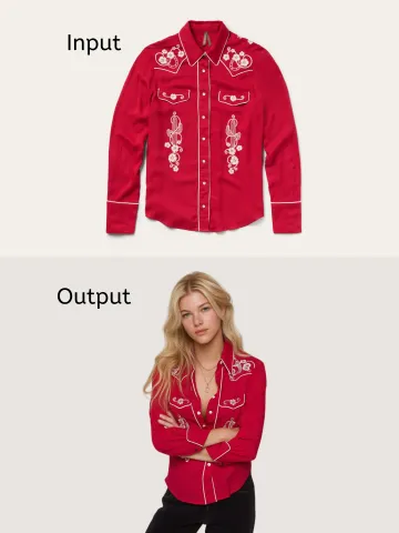 Try On (From Flatlay) AI image template preview