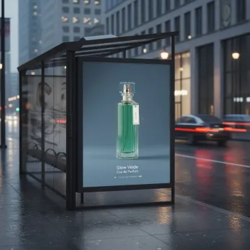 Bus Stop Ad Mockup AI image template preview