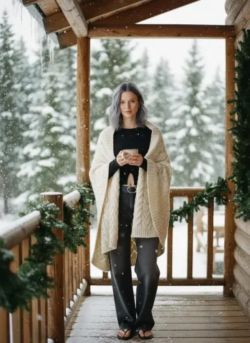 Winter Morning Coffee AI image template preview