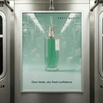 Subway Ad Mockup AI image template preview