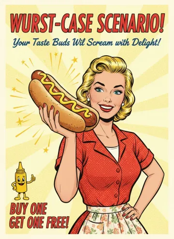 Retro Housewife Ad AI image template preview