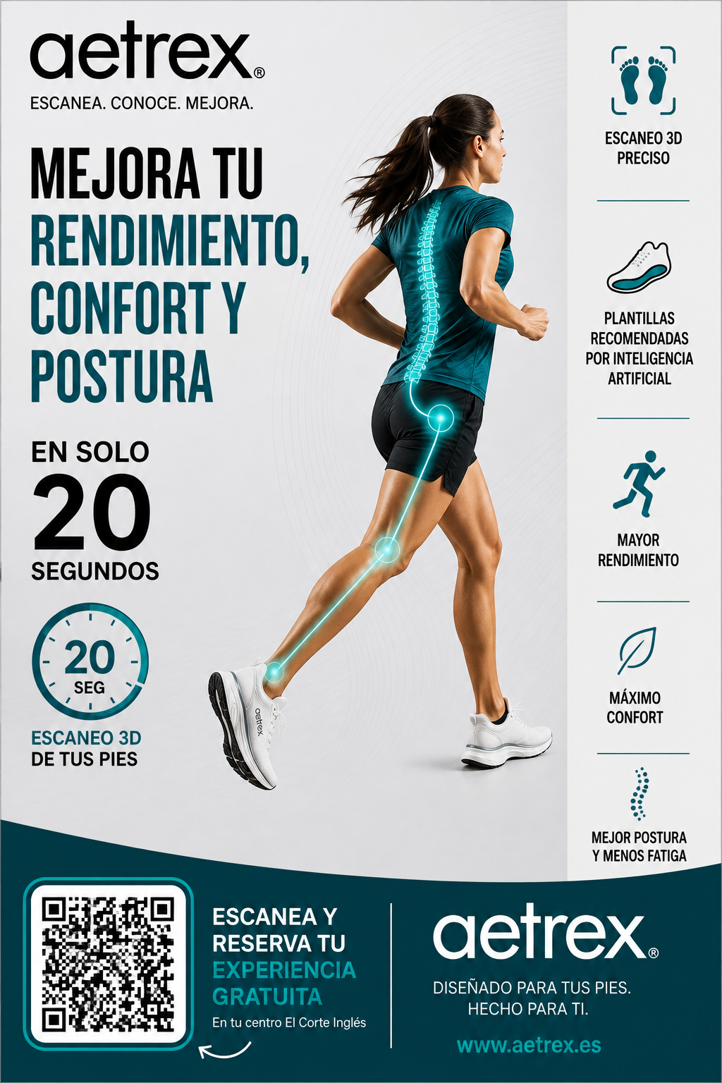 Aetrex escaneo 3D preciso para mejorar rendimiento y confort