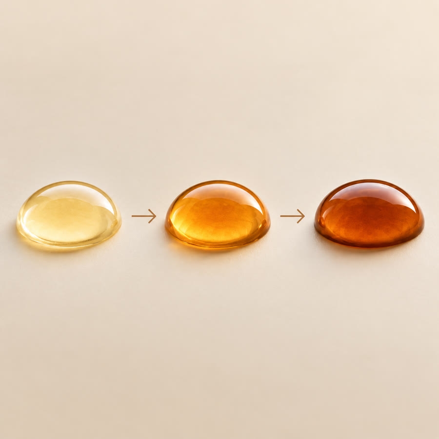 Typical Vitamin C darkening as it oxidizes