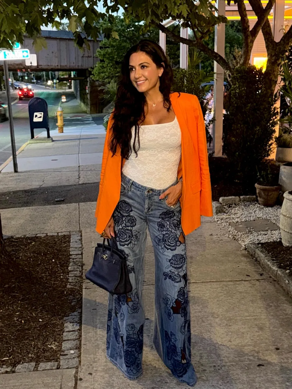 CORBIN COLLARLESS ANGELED BLAZER in ORANGE PEEL | ALICE + OLIVIA