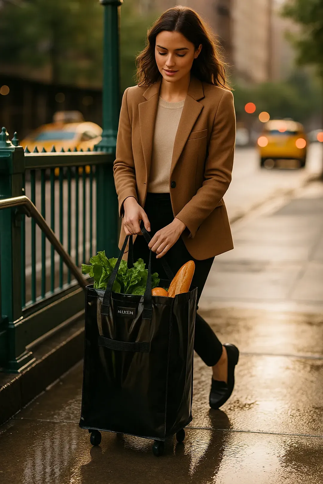 Rose Gold Tote Bag | Stylish Foldable Bag on Wheels – Hulken®
