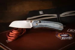 Lander 3 Pocket Knife - Sheepsfoot - Denim Micarta - S35VN