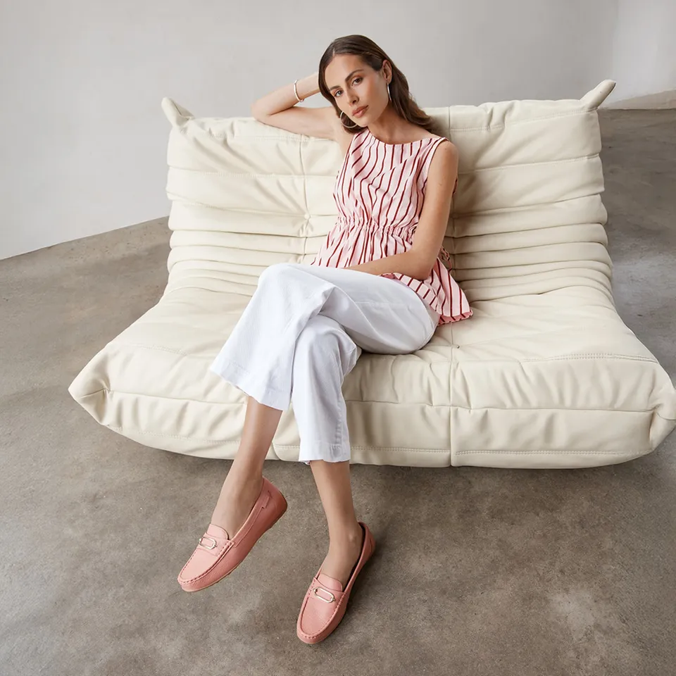Foxx White Tumbled Women's Casual Flat | FRANKIE4