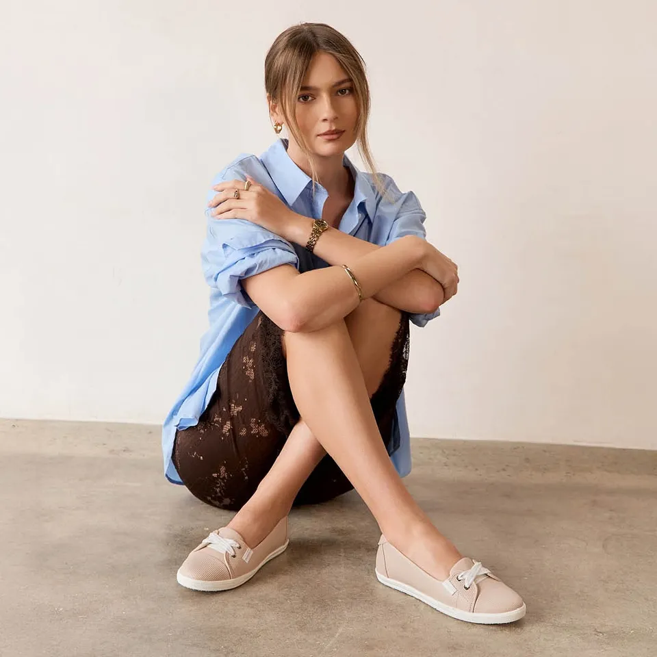 Hannah III White Tumbled Women's Casual Flat | FRANKIE4