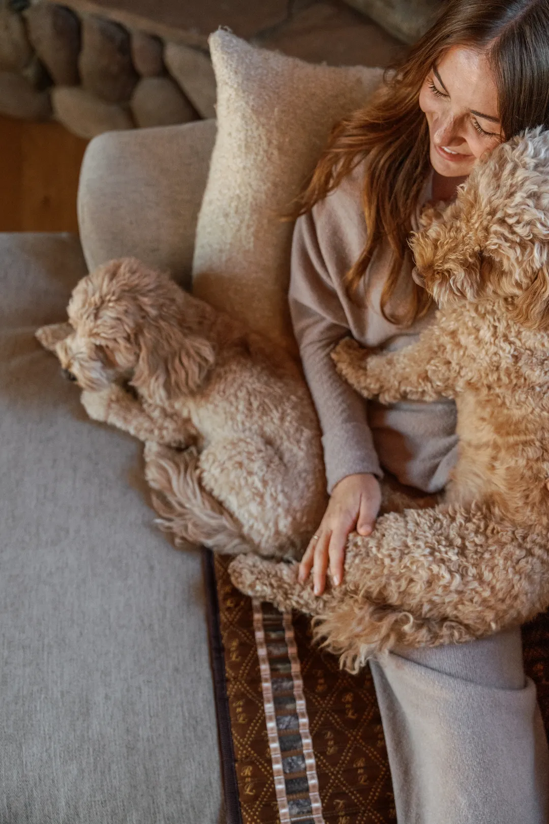 Woman with two dogs